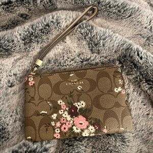Coach floral monogram wristlet